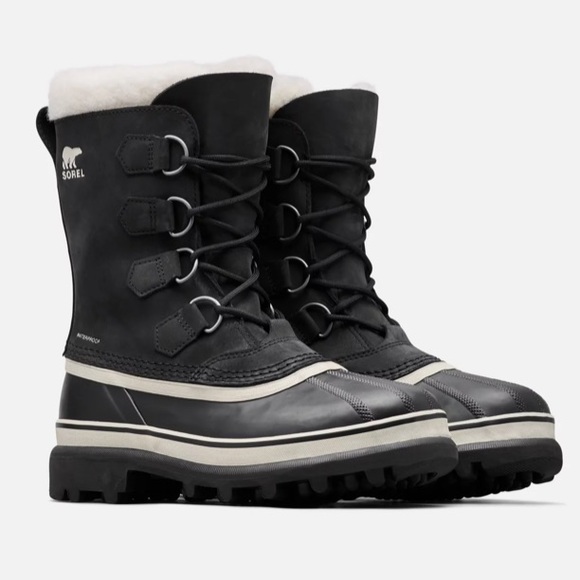 NWT SOREL Caribou Black Snow Boots Insulated Waterproof Women’s Ladies’ Size 8 - Picture 1 of 16